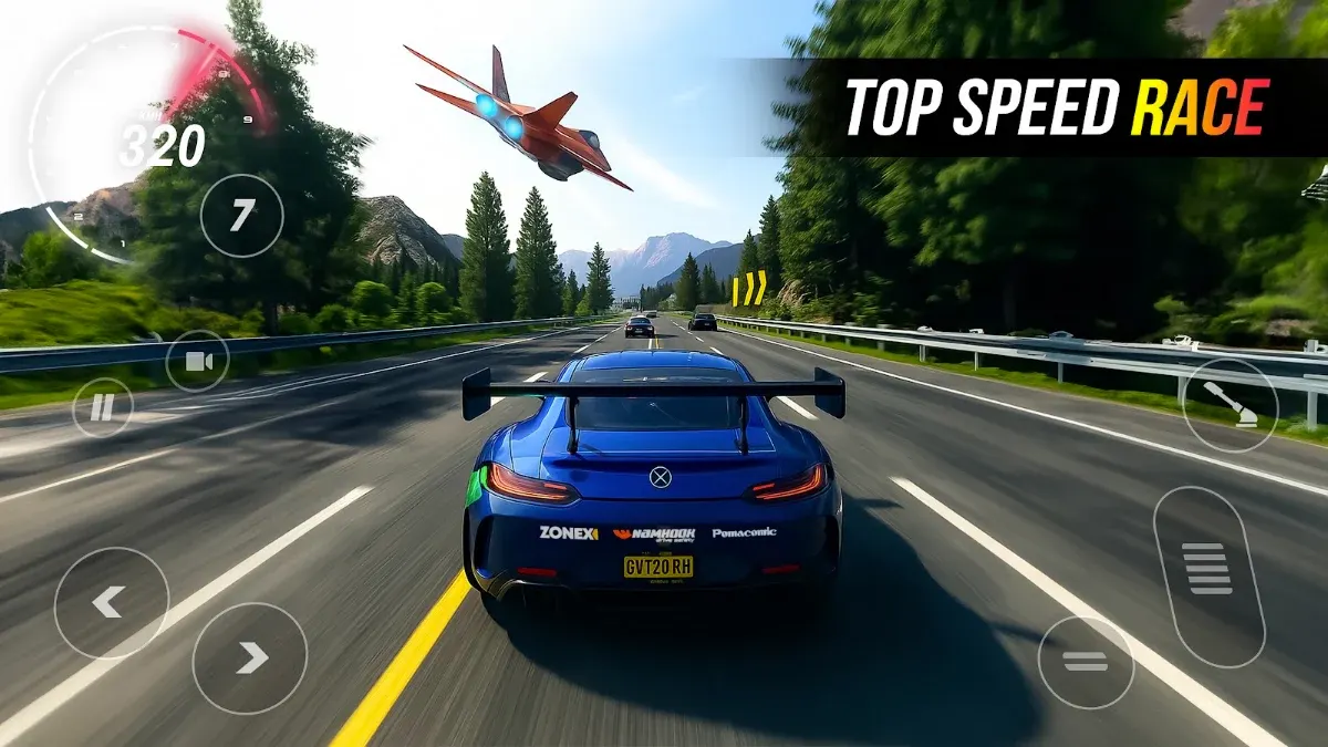 Auto in corsa su un tracciato di Rally Horizon