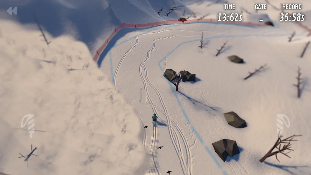 Discesa fra i pali di slalom in Grand Mountain Adventure